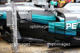 Lewis Hamilton (GBR) Mercedes AMG F1 W08 sidepod detail. 28.02.2017. Formula One Testing, Day Two, Barcelona, Spain. Tuesday.