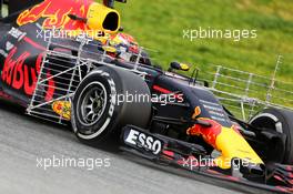 Max Verstappen (NLD) Red Bull Racing RB13 running sensor equipment. 28.02.2017. Formula One Testing, Day Two, Barcelona, Spain. Tuesday.