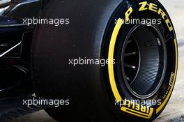 Pirelli rear tyre. 28.02.2017. Formula One Testing, Day Two, Barcelona, Spain. Tuesday.