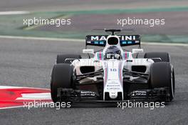 Lance Stroll (CDN) Williams FW40. 28.02.2017. Formula One Testing, Day Two, Barcelona, Spain. Tuesday.