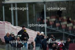 Fans watch testing. 28.02.2017. Formula One Testing, Day Two, Barcelona, Spain. Tuesday.