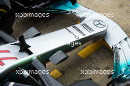 Valtteri Bottas (FIN) Mercedes AMG F1 W08 - front wing detail. 28.02.2017. Formula One Testing, Day Two, Barcelona, Spain. Tuesday.