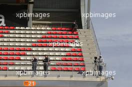 Fans in the grandstand. 28.02.2017. Formula One Testing, Day Two, Barcelona, Spain. Tuesday.