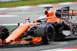 Fernando Alonso (ESP) McLaren MCL32 running sensor equipment. 01.03.2017. Formula One Testing, Day Three, Barcelona, Spain. Wednesday.
