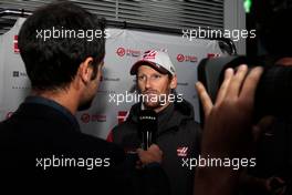 Romain Grosjean (FRA) Haas F1 Team with the media. 01.03.2017. Formula One Testing, Day Three, Barcelona, Spain. Wednesday.