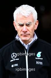 Geoff Willis (GBR) Mercedes AMG F1 Technology Director. 01.03.2017. Formula One Testing, Day Three, Barcelona, Spain. Wednesday.