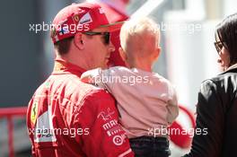 Kimi Raikkonen (FIN) Ferrari with his son Robin. 10.03.2017. Formula One Testing, Day Four, Barcelona, Spain. Friday.