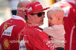 Kimi Raikkonen (FIN) Ferrari with his son Robin. 10.03.2017. Formula One Testing, Day Four, Barcelona, Spain. Friday.