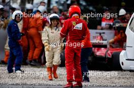Kimi Raikkonen (FIN) Ferrari walks from his Ferrari SF70H after crashing. 08.03.2017. Formula One Testing, Day Two, Barcelona, Spain. Wednesday.
