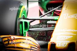 Flow-vis paint on the McLaren MCL32 of Fernando Alonso (ESP) McLaren. 08.03.2017. Formula One Testing, Day Two, Barcelona, Spain. Wednesday.