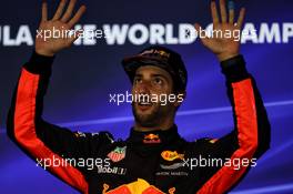 Daniel Ricciardo (AUS) Red Bull Racing in the post race FIA Press Conference. 27.08.2017. Formula 1 World Championship, Rd 12, Belgian Grand Prix, Spa Francorchamps, Belgium, Race Day.