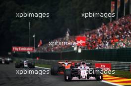 Sergio Perez (MEX) Sahara Force India F1 VJM10. 27.08.2017. Formula 1 World Championship, Rd 12, Belgian Grand Prix, Spa Francorchamps, Belgium, Race Day.
