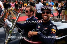 Daniel Ricciardo (AUS) Red Bull Racing on the drivers parade. 27.08.2017. Formula 1 World Championship, Rd 12, Belgian Grand Prix, Spa Francorchamps, Belgium, Race Day.