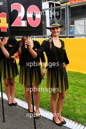 Grid girls. 27.08.2017. Formula 1 World Championship, Rd 12, Belgian Grand Prix, Spa Francorchamps, Belgium, Race Day.