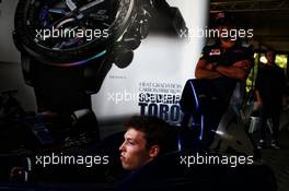 Daniil Kvyat (RUS) Scuderia Toro Rosso and team mate Carlos Sainz Jr (ESP) Scuderia Toro Rosso. 24.08.2017. Formula 1 World Championship, Rd 12, Belgian Grand Prix, Spa Francorchamps, Belgium, Preparation Day.