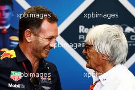 (L to R): Christian Horner (GBR) Red Bull Racing Team Principal with Bernie Ecclestone (GBR). 14.04.2017. Formula 1 World Championship, Rd 3, Bahrain Grand Prix, Sakhir, Bahrain, Practice Day