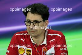 Mattia Binotto (ITA) Ferrari Chief Technical Officer in the FIA Press Conference. 14.04.2017. Formula 1 World Championship, Rd 3, Bahrain Grand Prix, Sakhir, Bahrain, Practice Day