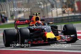 Max Verstappen (NLD) Red Bull Racing RB13 running sensor equipment. 14.04.2017. Formula 1 World Championship, Rd 3, Bahrain Grand Prix, Sakhir, Bahrain, Practice Day