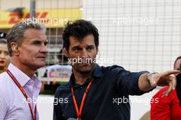 (L to R): David Coulthard (GBR) Red Bull Racing and Scuderia Toro Advisor / Channel 4 F1 Commentator with Mark Webber (AUS) Channel 4 Presenter. 16.04.2017. Formula 1 World Championship, Rd 3, Bahrain Grand Prix, Sakhir, Bahrain, Race Day.