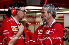 (L to R): Mattia Binotto (ITA) Ferrari Chief Technical Officer with Maurizio Arrivabene (ITA) Ferrari Team Principal. 16.04.2017. Formula 1 World Championship, Rd 3, Bahrain Grand Prix, Sakhir, Bahrain, Race Day.