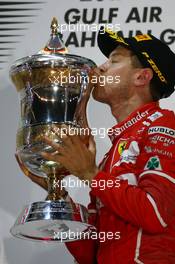 1st place for Sebastian Vettel (GER) Ferrari SF70H. 16.04.2017. Formula 1 World Championship, Rd 3, Bahrain Grand Prix, Sakhir, Bahrain, Race Day.