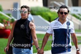 Felipe Massa (BRA) Williams and wife Rafaela Bassi (BRA). 16.04.2017. Formula 1 World Championship, Rd 3, Bahrain Grand Prix, Sakhir, Bahrain, Race Day.