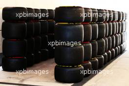 Pirelli tyres. 13.04.2017. Formula 1 World Championship, Rd 3, Bahrain Grand Prix, Sakhir, Bahrain, Preparation Day.
