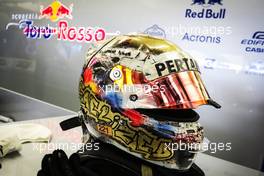 The helmet of Sean Gelael (IDN) Scuderia Toro Rosso Test Driver. 18.04.2017. Formula 1 Testing. Sakhir, Bahrain. Tuesday.
