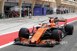 Stoffel Vandoorne (BEL) McLaren F1  19.04.2017. Formula 1 Testing. Sakhir, Bahrain. Wednesday.