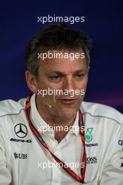 James Allison (GBR) Mercedes AMG F1 Technical Director in the FIA Press Conference. 09.06.2017. Formula 1 World Championship, Rd 7, Canadian Grand Prix, Montreal, Canada, Practice Day.