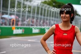 Grid girl. 11.06.2017. Formula 1 World Championship, Rd 7, Canadian Grand Prix, Montreal, Canada, Race Day.
