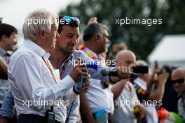 Charlie Whiting (GBR) FIA Delegate and Will Buxton (GBR) NBC Sports Network TV Presenter at the Formula One Raft Race. 10.06.2017. Formula 1 World Championship, Rd 7, Canadian Grand Prix, Montreal, Canada, Qualifying Day.
