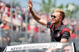 Kevin Magnussen (DEN) Haas F1 Team on the drivers parade. 11.06.2017. Formula 1 World Championship, Rd 7, Canadian Grand Prix, Montreal, Canada, Race Day.