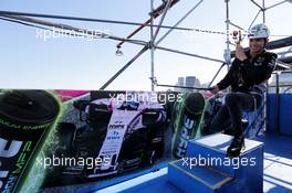 Esteban Ocon (FRA) Sahara Force India F1 Team - ziplining over the St Lawrence River - Hype Energy Drink event. 07.06.2017. Formula 1 World Championship, Rd 7, Canadian Grand Prix, Montreal, Canada, Preparation Day.