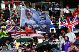 Fans in the grandstand and flags for Lewis Hamilton (GBR) Mercedes AMG F1. 09.04.2017. Formula 1 World Championship, Rd 2, Chinese Grand Prix, Shanghai, China, Race Day.