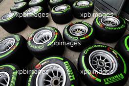Pirelli tyres. 06.04.2017. Formula 1 World Championship, Rd 2, Chinese Grand Prix, Shanghai, China, Preparation Day.