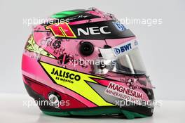 The helmet of Sergio Perez (MEX) Sahara Force India F1. 06.04.2017. Formula 1 World Championship, Rd 2, Chinese Grand Prix, Shanghai, China, Preparation Day.