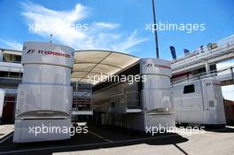 F1 Experiences trucks in the paddock. 12.05.2017. Formula 1 World Championship, Rd 5, Spanish Grand Prix, Barcelona, Spain, Practice Day.