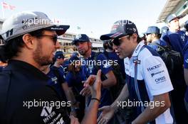 (L to R): Sergio Perez (MEX) Sahara Force India F1 with Felipe Massa (BRA) Williams. 12.05.2017. Formula 1 World Championship, Rd 5, Spanish Grand Prix, Barcelona, Spain, Practice Day.