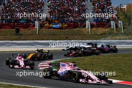 Sergio Perez (MEX) Sahara Force India F1 VJM10. 14.05.2017. Formula 1 World Championship, Rd 5, Spanish Grand Prix, Barcelona, Spain, Race Day.
