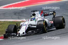 Felipe Massa (BRA) Williams FW40 with a puncture. 14.05.2017. Formula 1 World Championship, Rd 5, Spanish Grand Prix, Barcelona, Spain, Race Day.