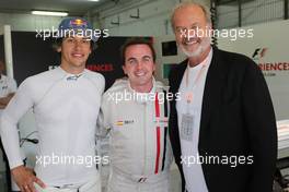 (L to R): Patrick Friesacher (AUT) with Frankie Muniz (USA) Actor and Kelsey Grammer (USA) Actor - Two-Seater F1 Experiences. 13.05.2017. Formula 1 World Championship, Rd 5, Spanish Grand Prix, Barcelona, Spain, Qualifying Day.