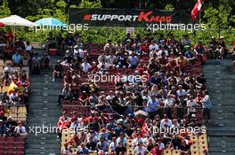 Kevin Magnussen (DEN) Haas F1 Team fans in the grandstand. 13.05.2017. Formula 1 World Championship, Rd 5, Spanish Grand Prix, Barcelona, Spain, Qualifying Day.