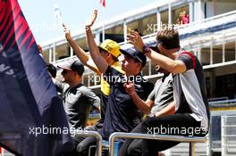 Max Verstappen (NLD) Red Bull Racing on the drivers parade. 14.05.2017. Formula 1 World Championship, Rd 5, Spanish Grand Prix, Barcelona, Spain, Race Day.