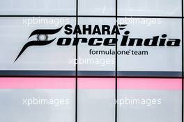Sahara Force India F1 Team logo. 11.05.2017. Formula 1 World Championship, Rd 5, Spanish Grand Prix, Barcelona, Spain, Preparation Day.