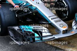 Mercedes AMG F1 W08 front wing and nosecone. 11.05.2017. Formula 1 World Championship, Rd 5, Spanish Grand Prix, Barcelona, Spain, Preparation Day.
