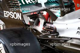 Mercedes AMG F1 W08 rear wing detail. 11.05.2017. Formula 1 World Championship, Rd 5, Spanish Grand Prix, Barcelona, Spain, Preparation Day.