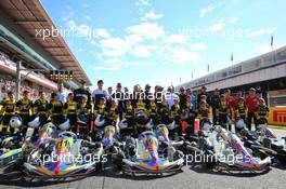F1 drivers with young karters. 11.05.2017. Formula 1 World Championship, Rd 5, Spanish Grand Prix, Barcelona, Spain, Preparation Day.