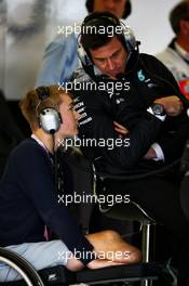 (L to R): Billy Monger (GBR) Racing Driver, with Toto Wolff (GER) Mercedes AMG F1 Shareholder and Executive Director. 14.07.2017. Formula 1 World Championship, Rd 10, British Grand Prix, Silverstone, England, Practice Day.