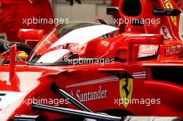 Shield cockpit cover on the Ferrari SF70H. 14.07.2017. Formula 1 World Championship, Rd 10, British Grand Prix, Silverstone, England, Practice Day.